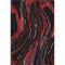 5' X 8' Black Red And Blue Abstract Washable Area Rug With UV Protection