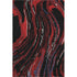 5' X 8' Black Red And Blue Abstract Washable Area Rug With UV Protection