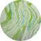 8' Green Lavender And Teal Abstract Washable Round Rug With UV Protection