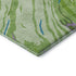 8' Green Lavender And Teal Abstract Washable Round Rug With UV Protection