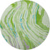 8' Green Lavender And Teal Abstract Washable Round Rug With UV Protection
