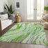 9' X 12' Green Lavender And Teal Abstract Washable Area Rug With UV Protection