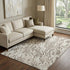 8' X 10' Gray Silver And Ivory Abstract Washable Area Rug With UV Protection
