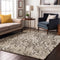 8' X 10' Gray Silver And Ivory Abstract Washable Area Rug With UV Protection