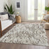 8' X 10' Gray Silver And Ivory Abstract Washable Area Rug With UV Protection