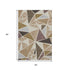 5' X 8' Beige Brown And Mauve Geometric Washable Area Rug With UV Protection