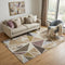 5' X 8' Beige Brown And Mauve Geometric Washable Area Rug With UV Protection