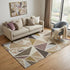 5' X 8' Beige Brown And Mauve Geometric Washable Area Rug With UV Protection