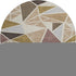 8' Beige Brown And Mauve Geometric Washable Round Rug With UV Protection