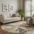8' Beige Brown And Mauve Geometric Washable Round Rug With UV Protection
