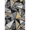5' X 8' Black Beige And Ivory Geometric Washable Area Rug With UV Protection
