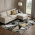 8' X 10' Black Beige And Ivory Geometric Washable Area Rug With UV Protection