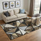 5' X 8' Brown Black And Ivory Geometric Washable Area Rug With UV Protection