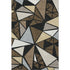 5' X 8' Brown Black And Ivory Geometric Washable Area Rug With UV Protection