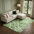 8' X 10' Green And Ivory Geometric Washable Area Rug With UV Protection
