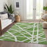 8' X 10' Green And Ivory Geometric Washable Area Rug With UV Protection