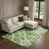 9' X 12' Green And Ivory Geometric Washable Area Rug With UV Protection