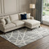 8' X 10' Gray And Ivory Geometric Washable Area Rug With UV Protection