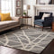 8' X 10' Gray And Ivory Geometric Washable Area Rug With UV Protection