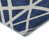 5' X 8' Navy Blue And Ivory Geometric Washable Area Rug With UV Protection
