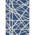 9' X 12' Navy Blue And Ivory Geometric Washable Area Rug With UV Protection