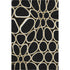 5' X 8' Black Ivory And Gold Geometric Washable Area Rug With UV Protection