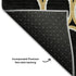 5' X 8' Black Ivory And Gold Geometric Washable Area Rug With UV Protection