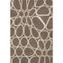 5' X 8' Brown Ivory And Gold Geometric Washable Area Rug With UV Protection