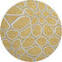 8' Gold Ivory And Gray Geometric Washable Round Rug With UV Protection
