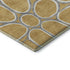 8' Gold Ivory And Gray Geometric Washable Round Rug With UV Protection