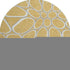 8' Gold Ivory And Gray Geometric Washable Round Rug With UV Protection