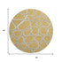 8' Gold Ivory And Gray Geometric Washable Round Rug With UV Protection