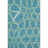 8' X 10' Teal Ivory And Green Geometric Washable Area Rug With UV Protection