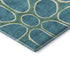 8' X 10' Teal Ivory And Green Geometric Washable Area Rug With UV Protection