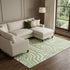8' X 10' Artichoke Green And Ivory Animal Print Washable Area Rug With UV Protection