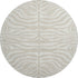 8' Beige And Ivory Animal Print Washable Round Rug With UV Protection