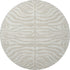 8' Beige And Ivory Animal Print Washable Round Rug With UV Protection
