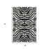 5' X 8' Black And Ivory Animal Print Washable Area Rug With UV Protection