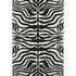 5' X 8' Black And Ivory Animal Print Washable Area Rug With UV Protection