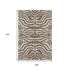 9' X 12' Brown And Beige Animal Print Washable Area Rug With UV Protection