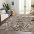 9' X 12' Brown And Beige Animal Print Washable Area Rug With UV Protection