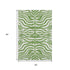 5' X 8' Green And Ivory Animal Print Washable Area Rug With UV Protection