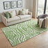5' X 8' Green And Ivory Animal Print Washable Area Rug With UV Protection