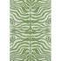 5' X 8' Green And Ivory Animal Print Washable Area Rug With UV Protection