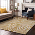8' X 10' Gold And Ivory Animal Print Washable Area Rug With UV Protection
