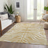 8' X 10' Gold And Ivory Animal Print Washable Area Rug With UV Protection