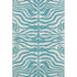 8' X 10' Teal And Ivory Animal Print Washable Area Rug With UV Protection