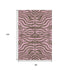 8' X 10' Brown And Pink Animal Print Washable Area Rug With UV Protection