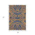 5' X 8' Navy Blue And Orange Animal Print Washable Area Rug With UV Protection