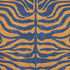 5' X 8' Navy Blue And Orange Animal Print Washable Area Rug With UV Protection
